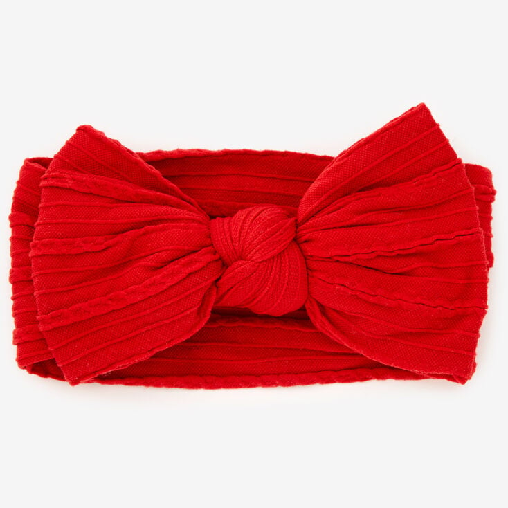 Claire&#39;s Club Nylon Ribbed Bow Headwrap - Red,