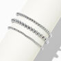 Silver-tone Stainless Steel Graduated Ball Stretch Bracelets - 3 Pack,