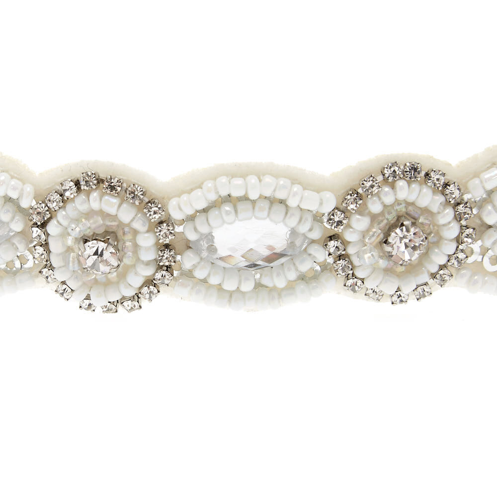 Bandeau fin blanc à perle d'imitation,