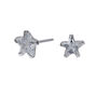 Sterling Silver Cubic Zirconia Star Stud Earrings - 5MM,