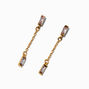 Gold-tone Baguette Chain Linear Drop Earrings,
