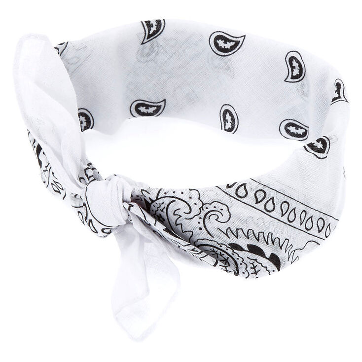 Bandeau bandana motif cachemire &ndash; Blanc,