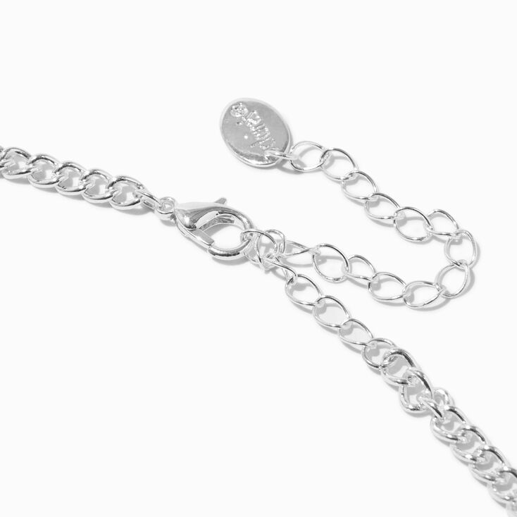 Silver-tone Textured Rigid Choker Necklace,