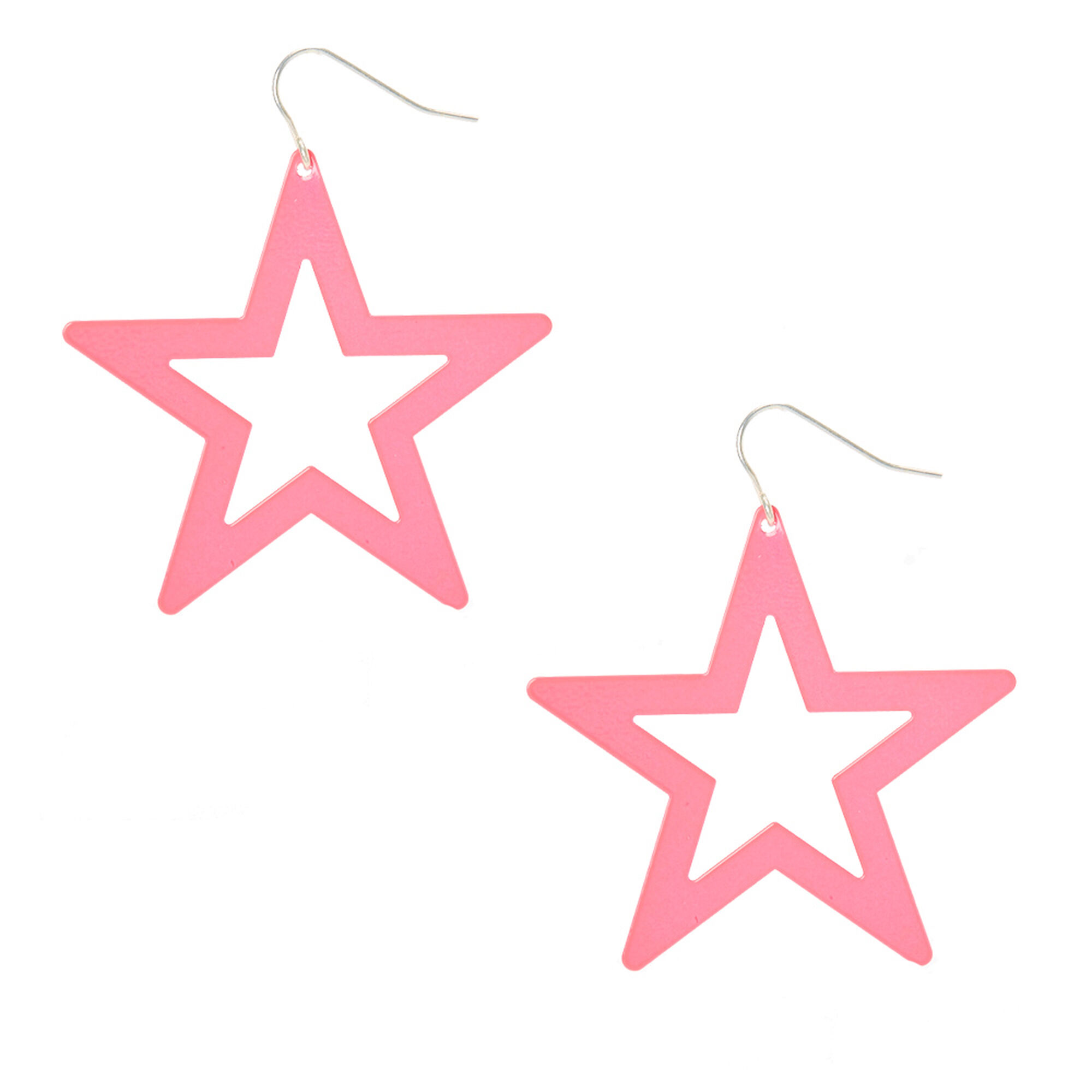 View Claires Neon Star Drop Earrings Pink information