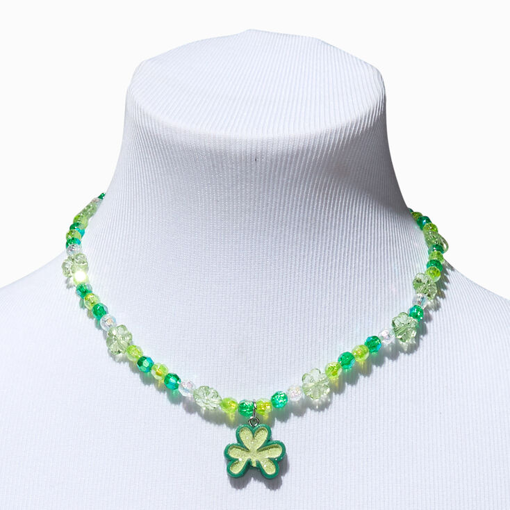 St. Patrick&#39;s Day Beaded Stretch Necklace &amp; Bracelet Set - 2 Pack,