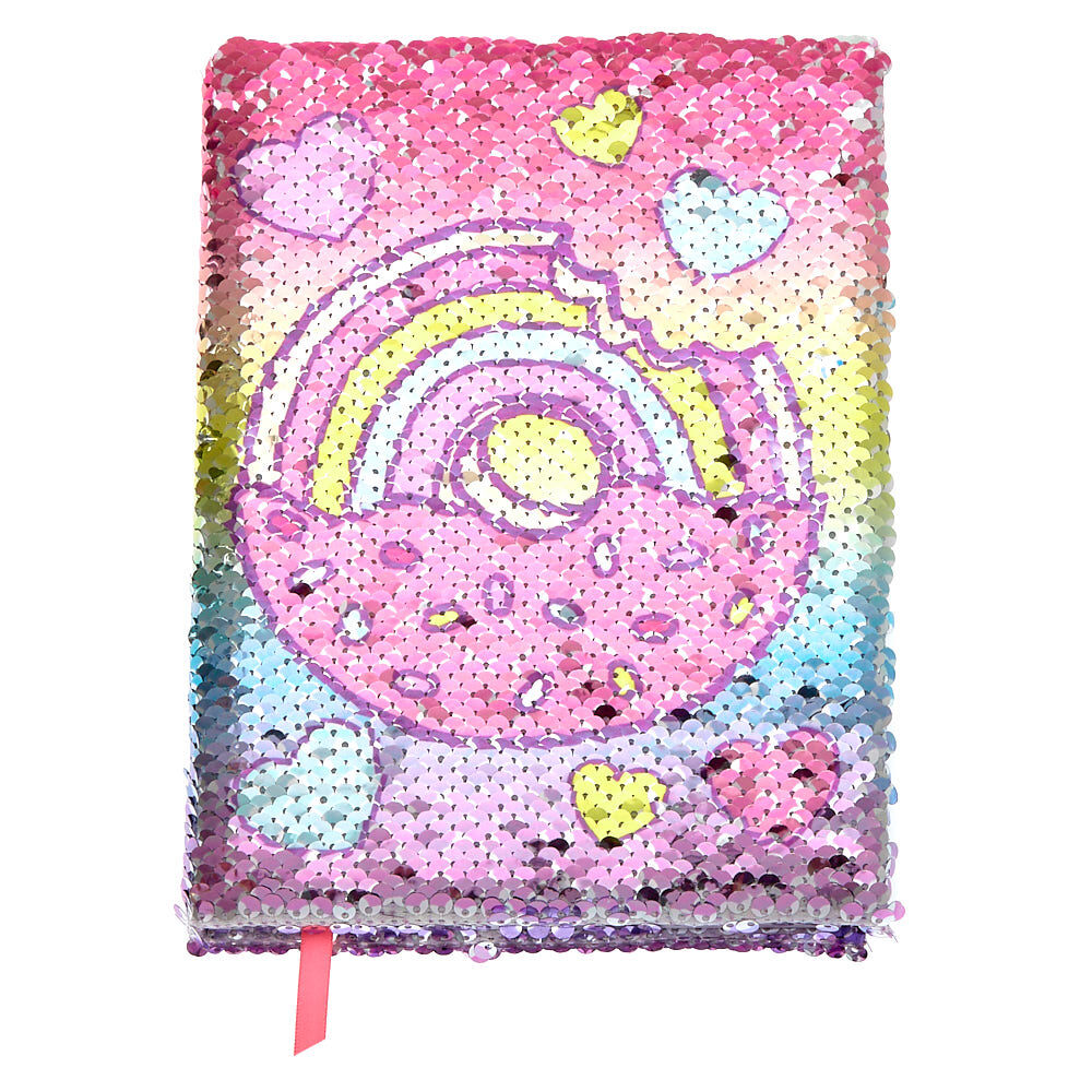 Miss Glitter the Unicorn Donut Reversible Sequin Notebook,