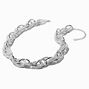 Silver-tone Mega Textured Extended Length Chain Necklace,