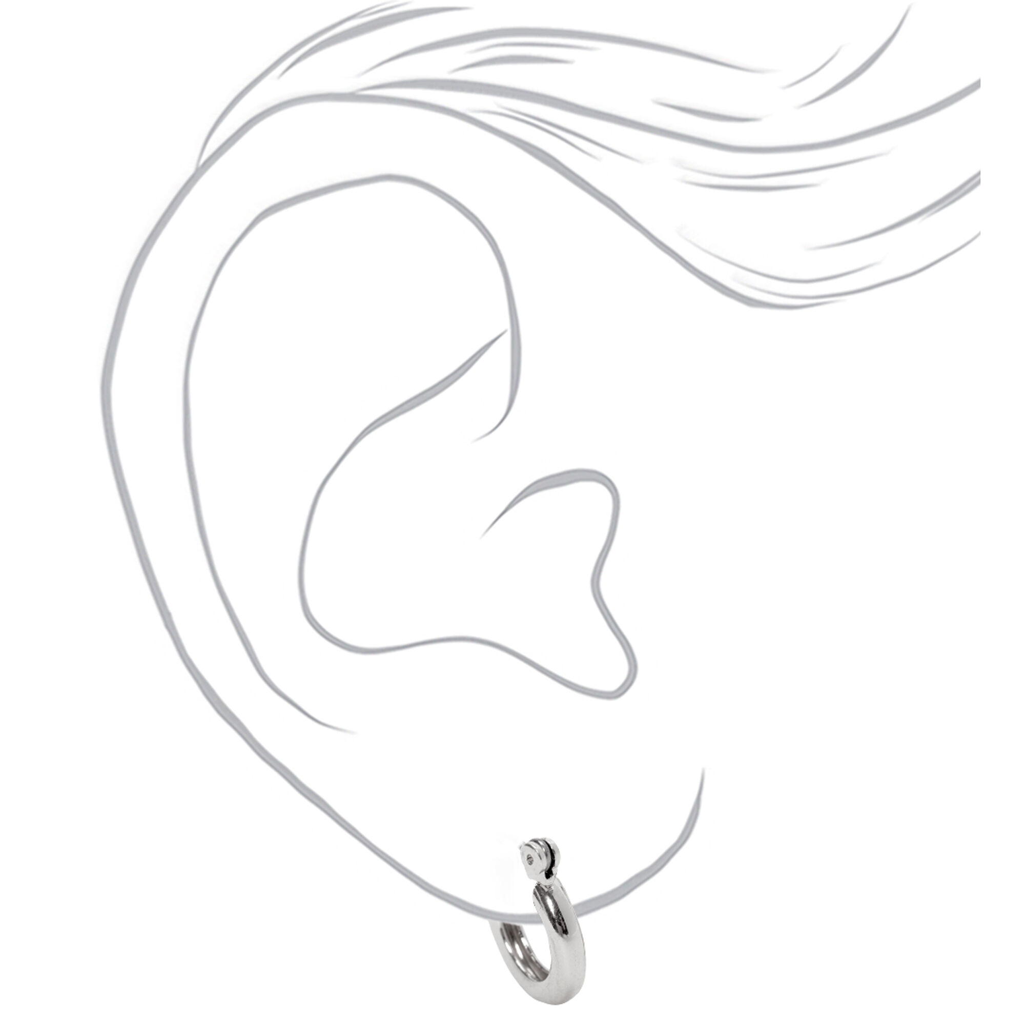 Silver-tone 10mm Tube Hoop Earrings