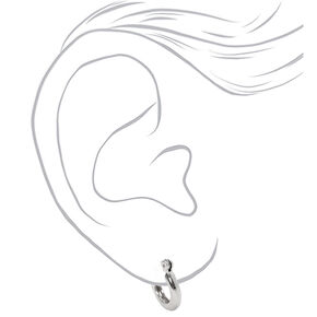 Silver-tone 10mm Tube Hoop Earrings,
