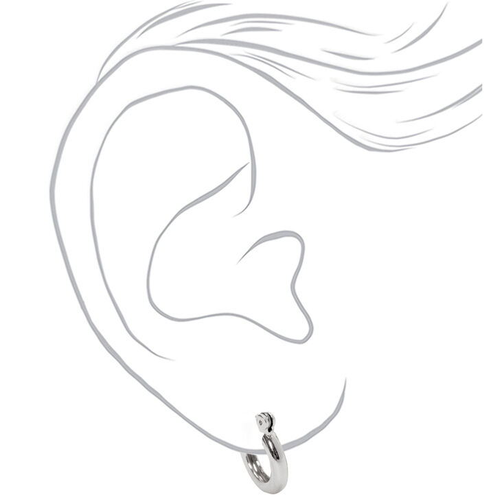 Silver-tone 10mm Tube Hoop Earrings,