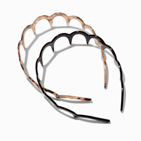 Neutral Tortoiseshell Zig Zag Headbands - 2 Pack,