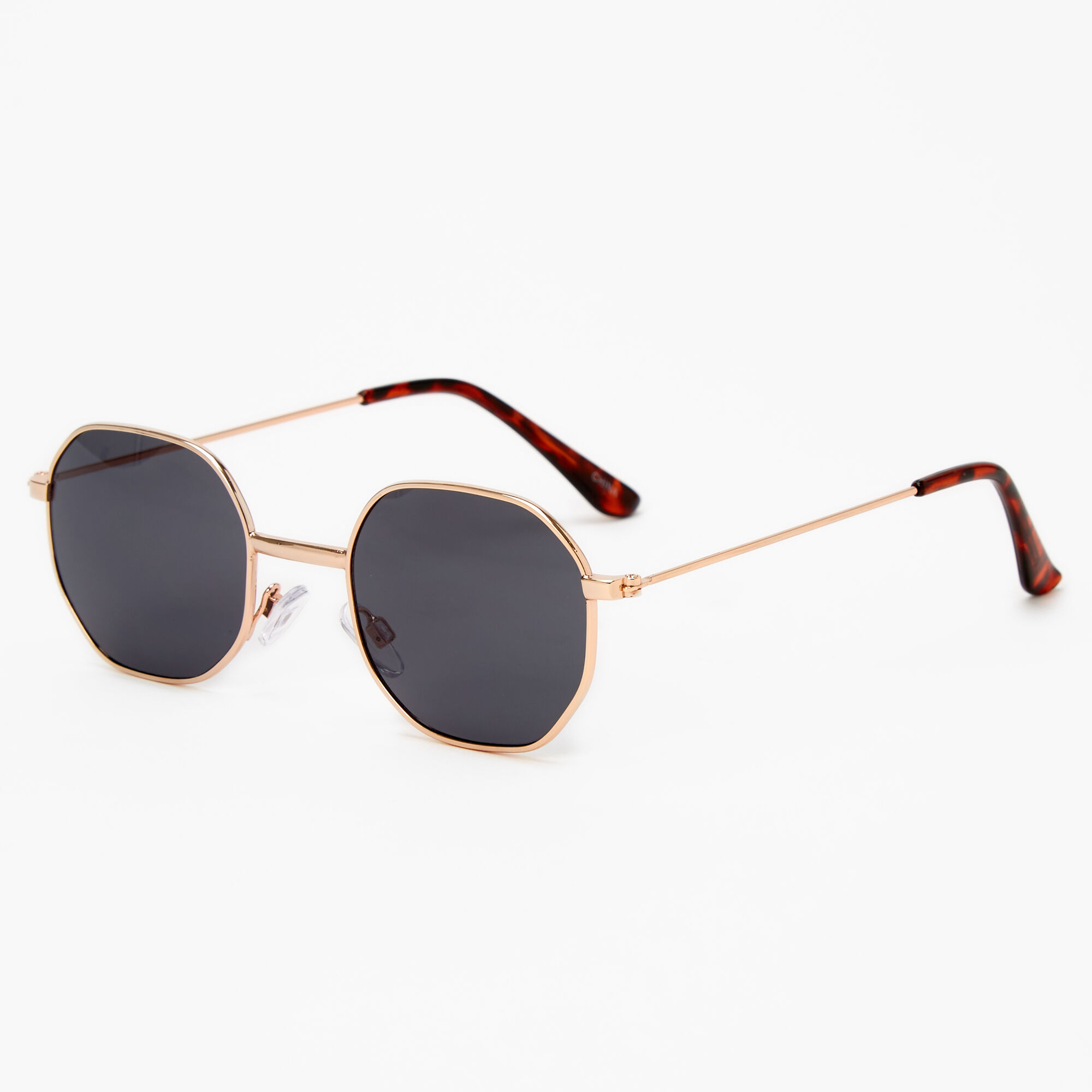 Claire's Lunettes octogonales écaille de tortue - Noir