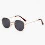 Tortoiseshell Octagonal Sunglasses - Black,