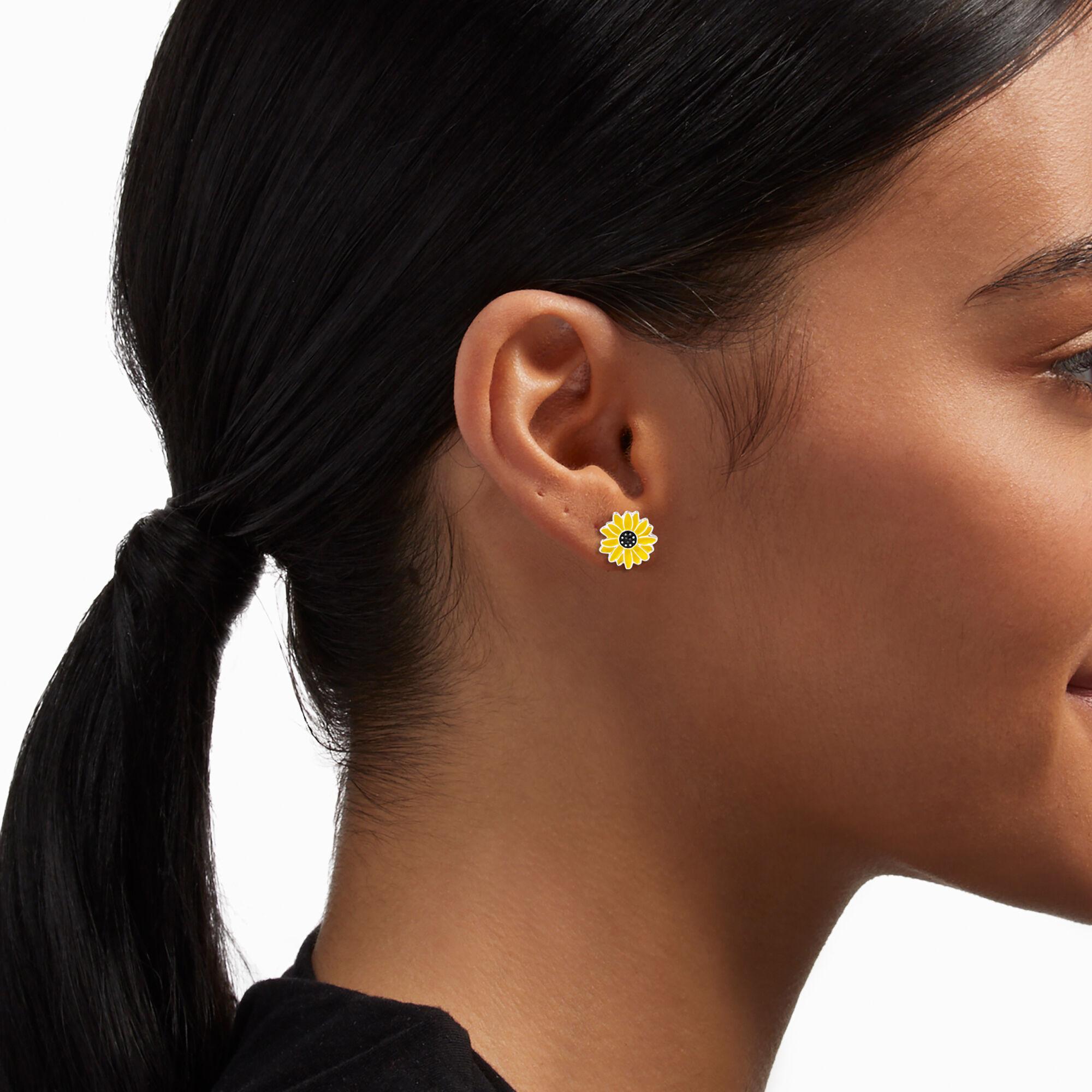 Yellow top sunflower earrings