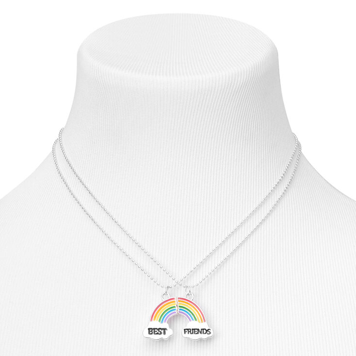 Best Friends Broken Rainbow Pendant Necklaces - 2 Pack,