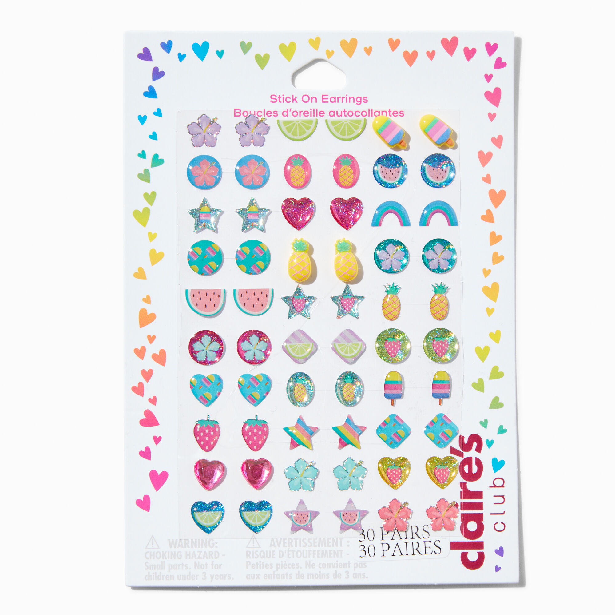 Claire's sticker earrings shop