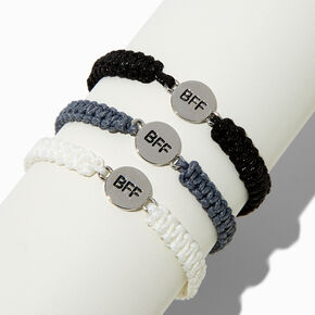 Best Friends Disc Woven Adjustable Cord Bracelets - 3 Pack,