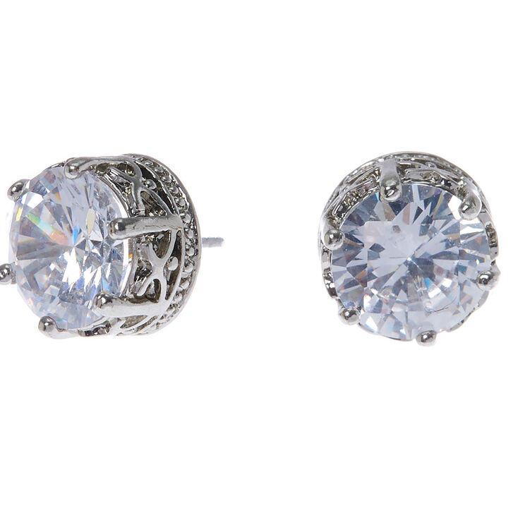 Silver zircon earrings