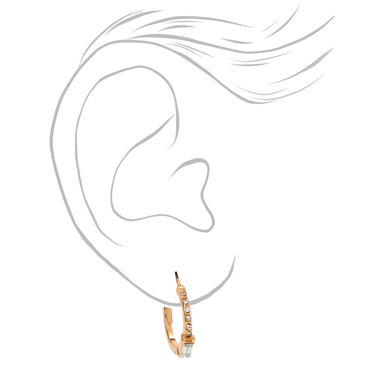 Gold Small Crystal 20MM Hoop Earrings,