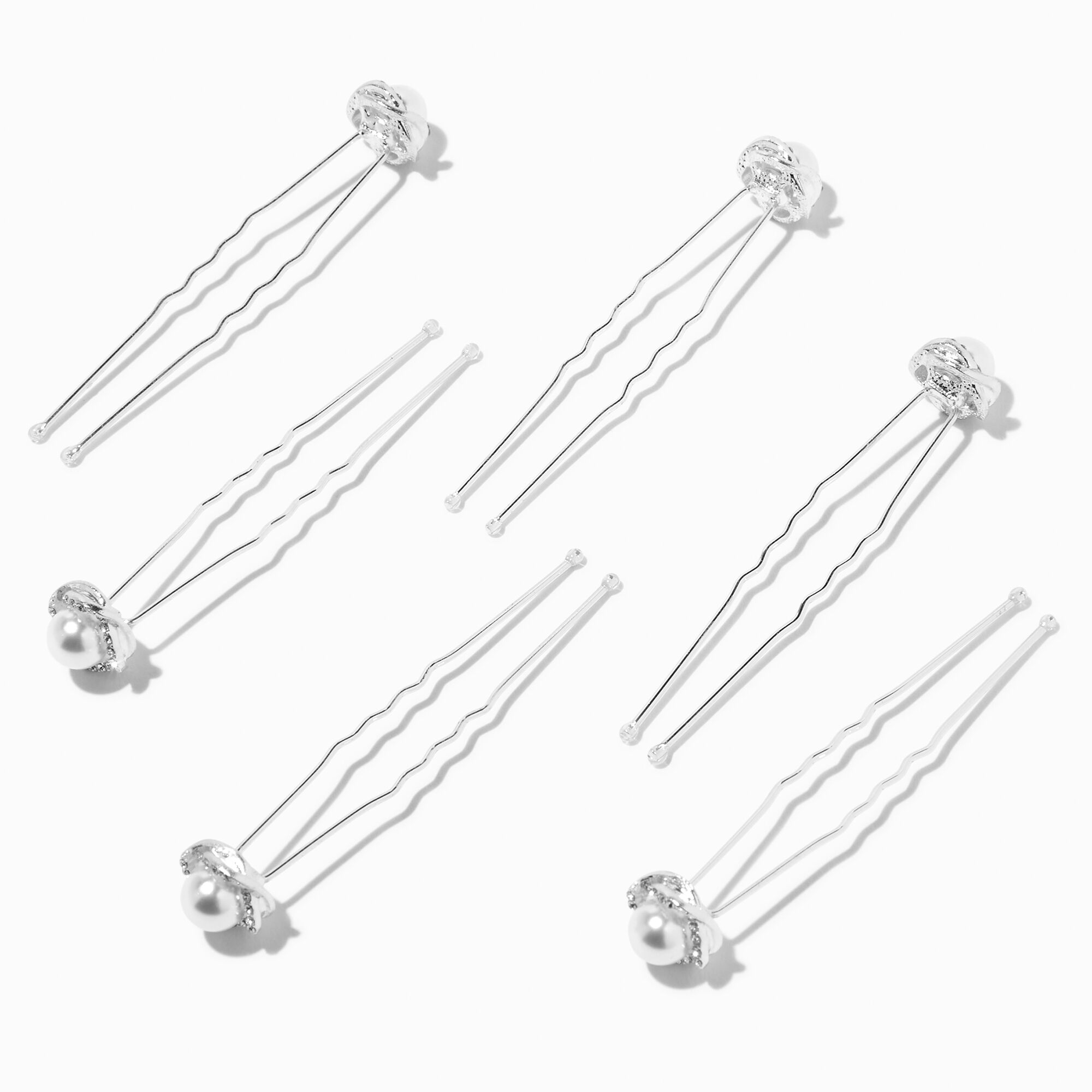 View Claires Pearl Halo Hair Pins 6 Pack White information