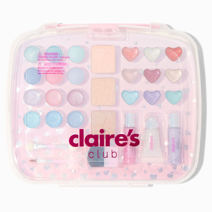 Claire&#39;s Club Clear Pink Makeup Case,