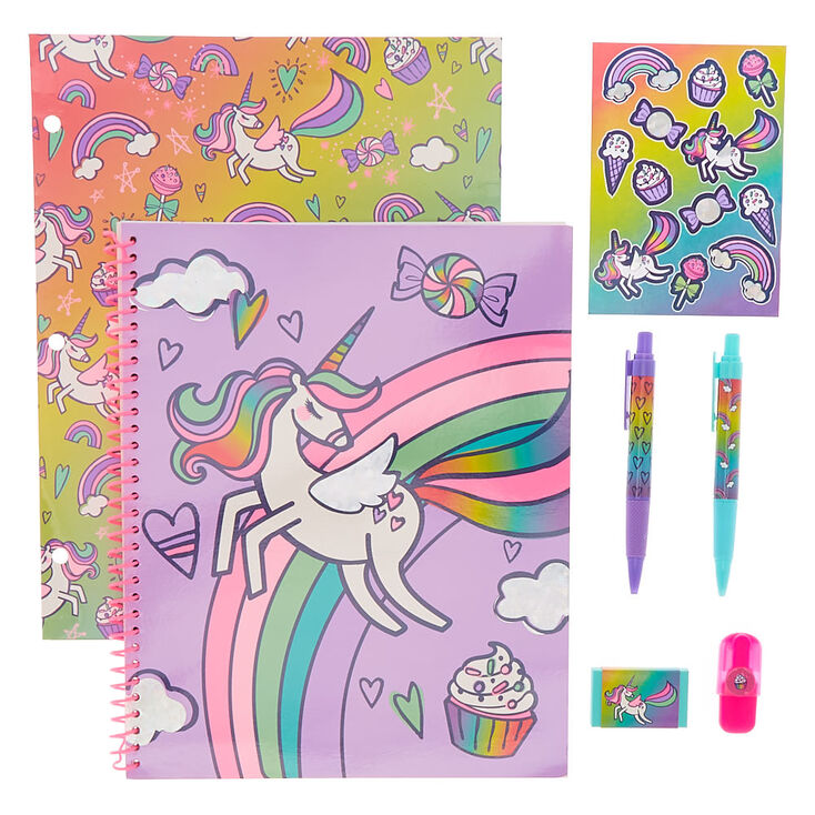 Miss Glitter the Unicorn Rainbow Stationery Set,