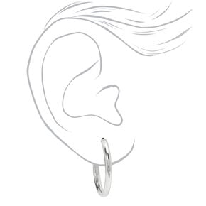 Silver-tone 20MM Tube Hoop Earrings,