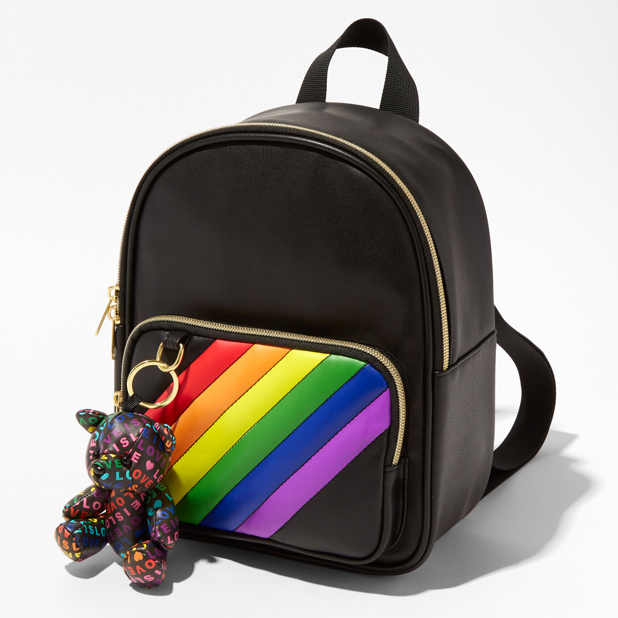 Rainbow Stripe Quilted Small Backpack