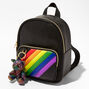Rainbow Stripe Black Small Backpack,