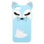 Blue Pretty Fox Silicone Phone Case - Fits iPhone 6/7/8/SE,