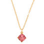October Birth Stone Pendant Necklace - Rose,