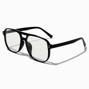 Black Aviator Clear Lens Frames,