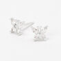 Sterling Silver Cubic Zirconia Butterfly Stud Earrings,