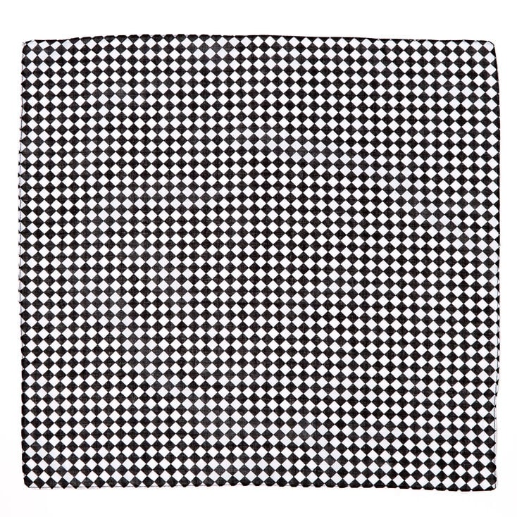Black &amp; White Checkered Bandana Headwrap,