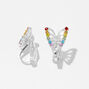 Rainbow Butterfly Clip On Earrings,