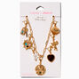 T H E M E x Claire&#39;s Gold-tone Paperclip Chain Gem Charm Necklace,