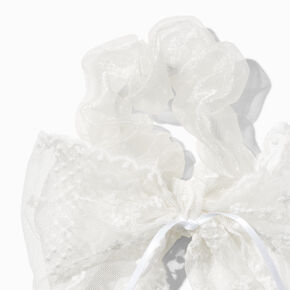 White Lace Hair Bow Scrunchie,