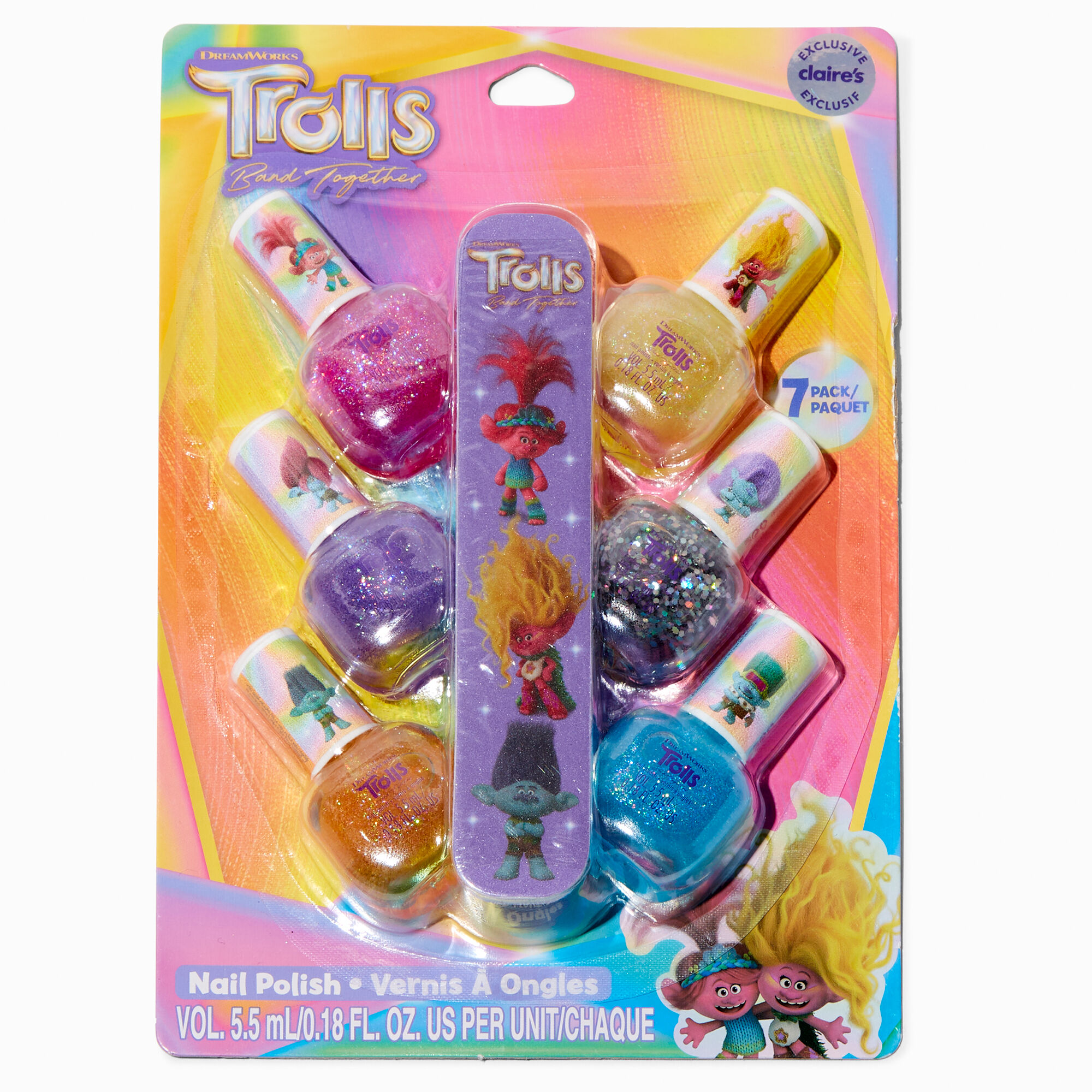 View Trolls Claires Exclusive Nail Polish Set 7 Pack information