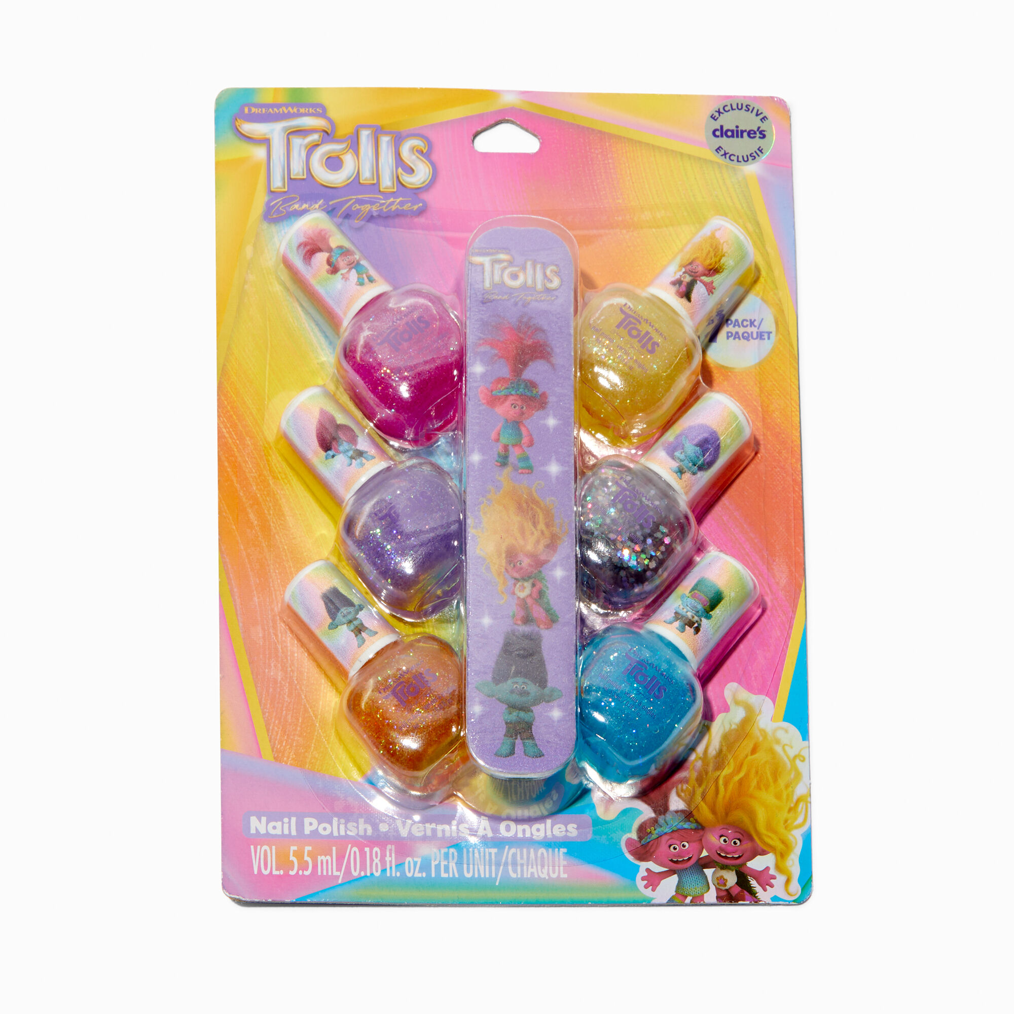 View Trolls Claires Exclusive Nail Polish Set 7 Pack information