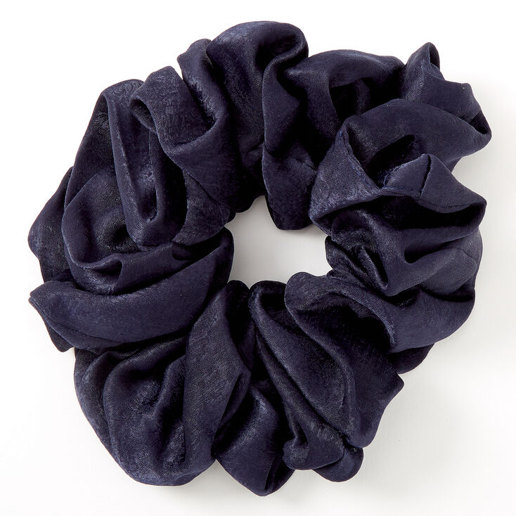 Giant Satin Hair Scrunchie - Navy,