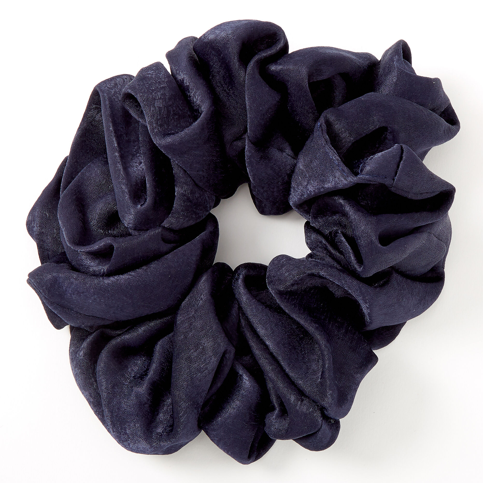 View Claires Giant Satin Hair Scrunchie Navy information