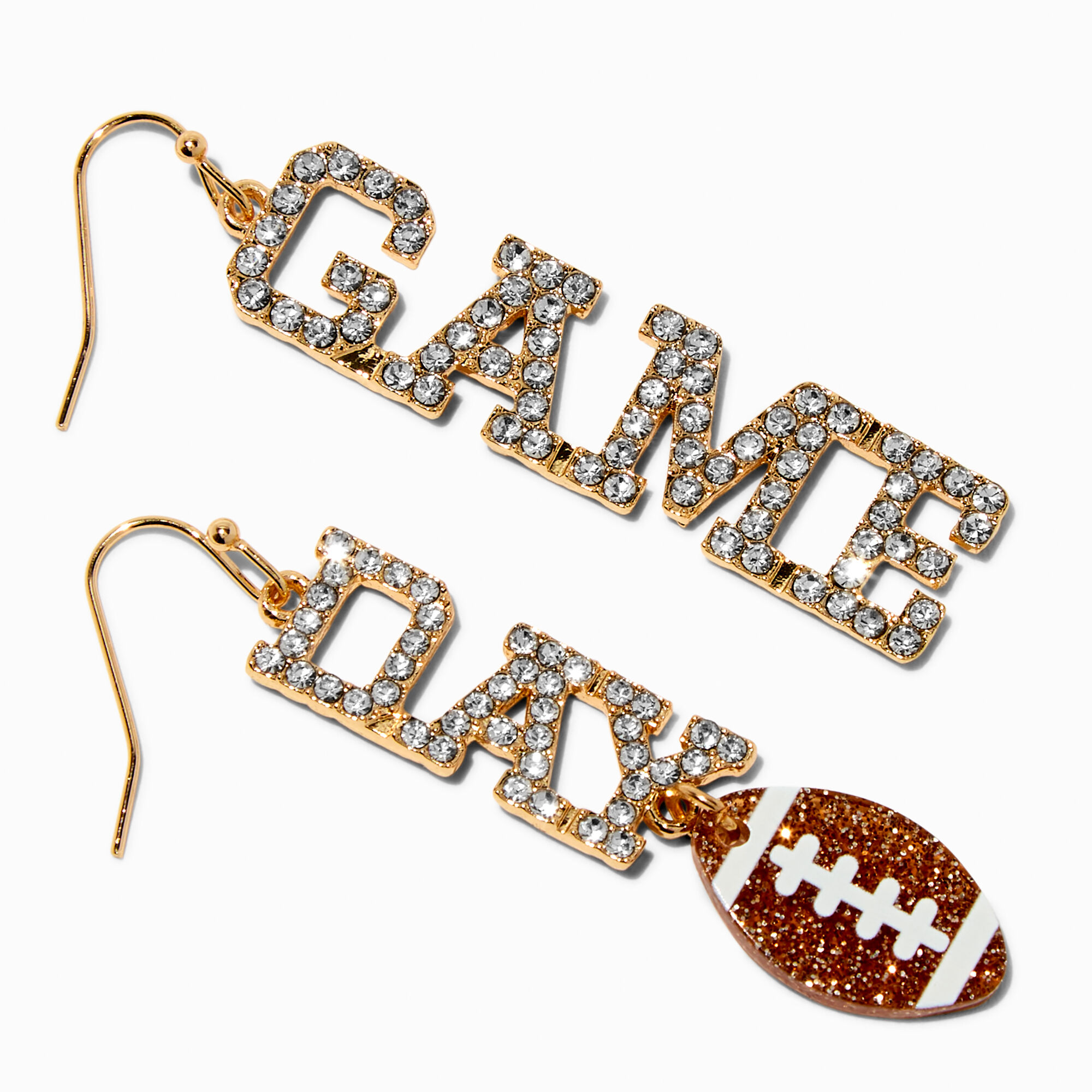 "Game Day" Pavé Football Drop Earrings,