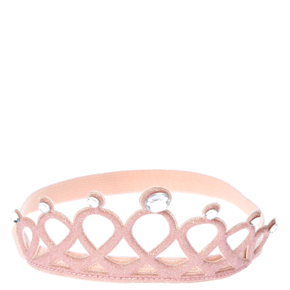Kids Pink Glitter Crown Headband,