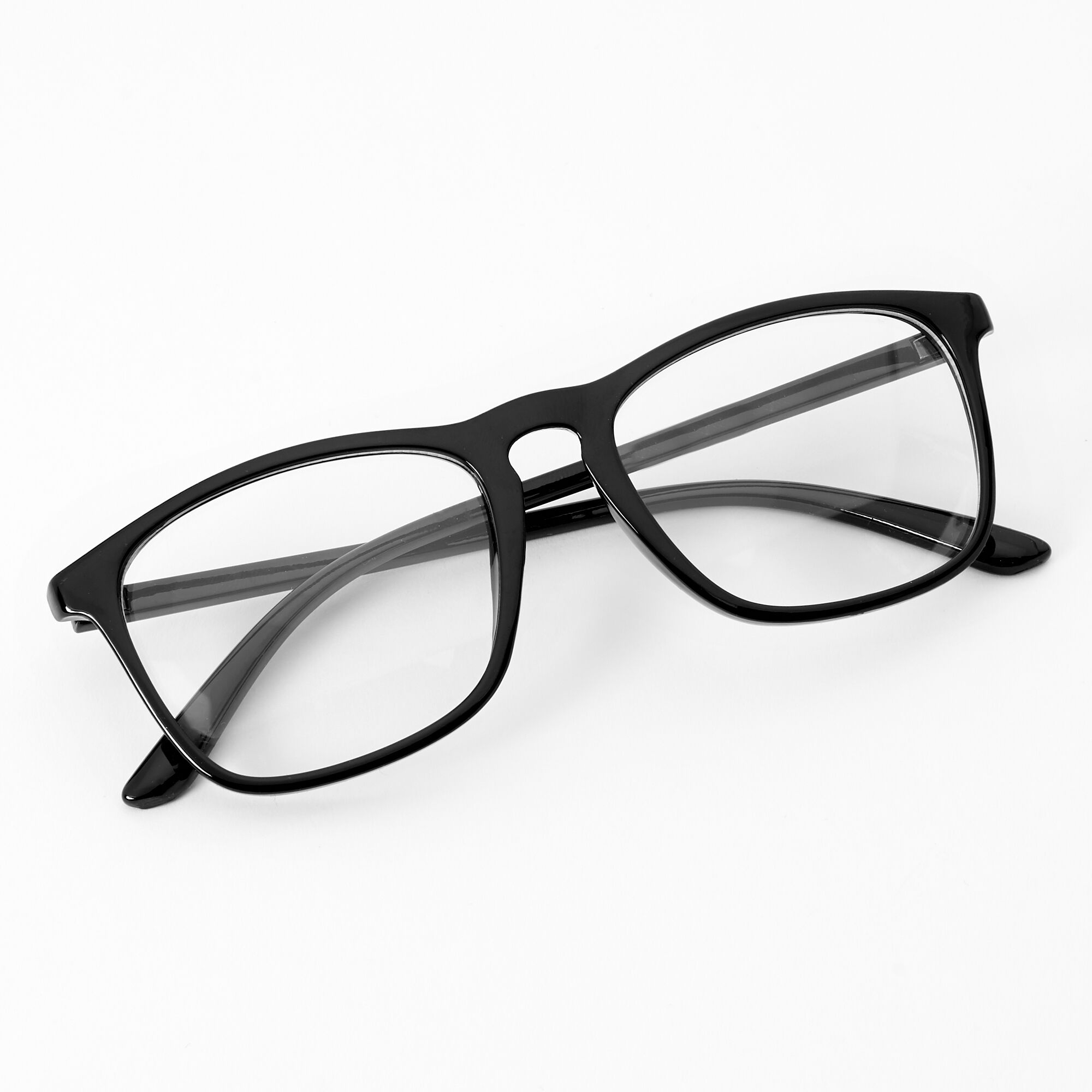 Solid Black Retro Clear Glass Frames Claire s US