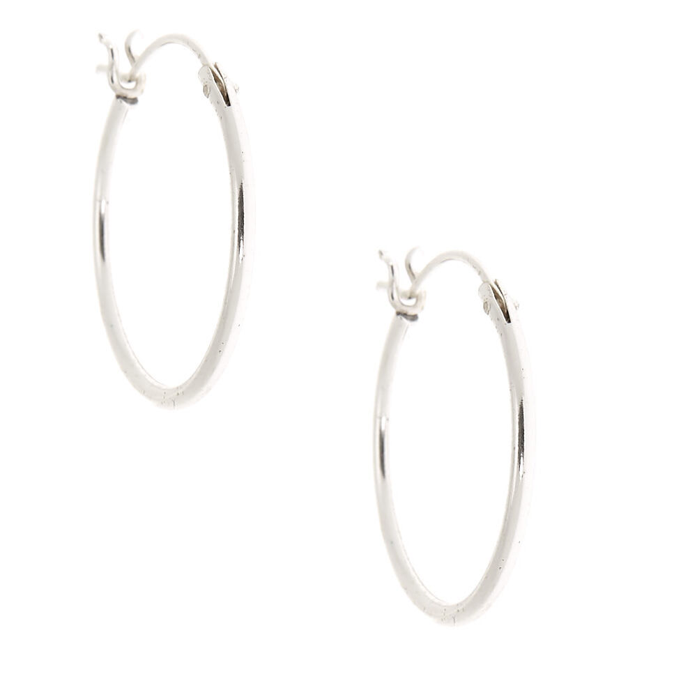 Sterling Silver 18MM Hoop Earrings,