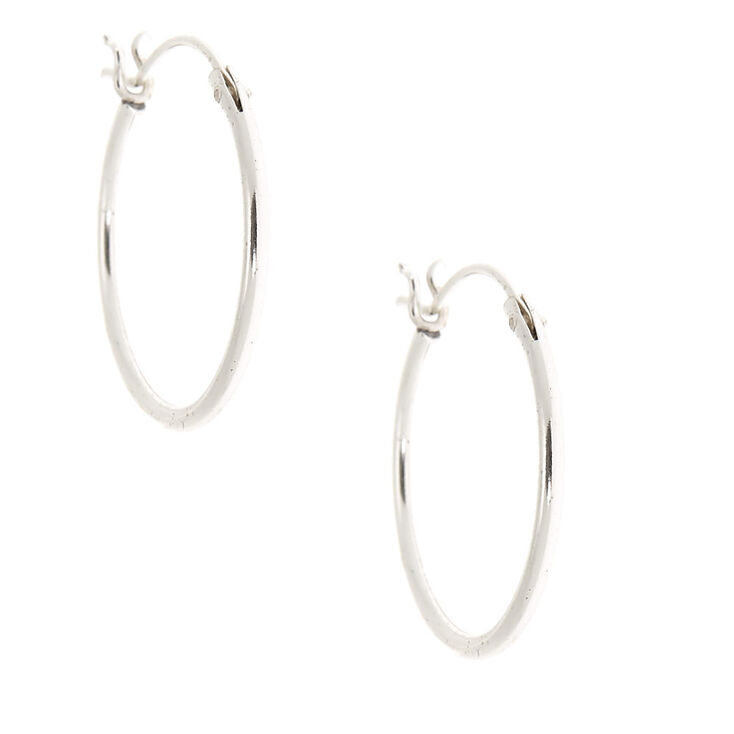 Sterling Silver 18MM Hoop Earrings,