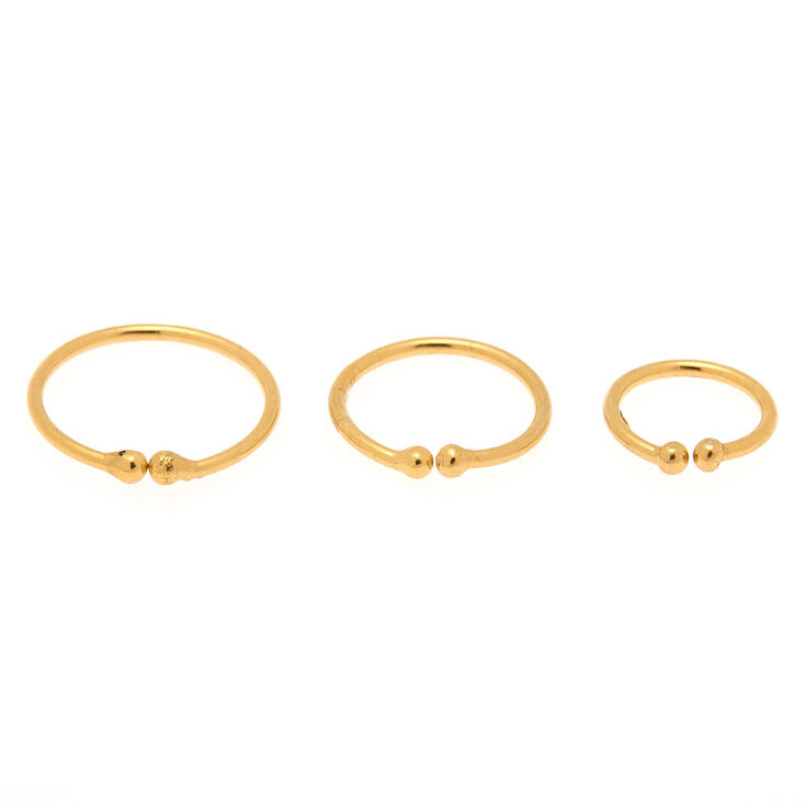 Sterling Silver Gold Faux Nose Rings 3 Pack Claire's US