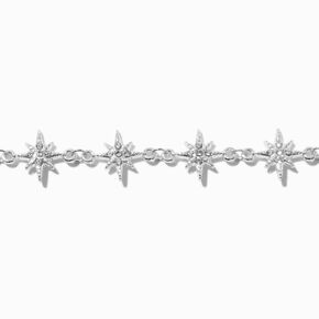 Silver-tone Star Burst Choker Necklace,