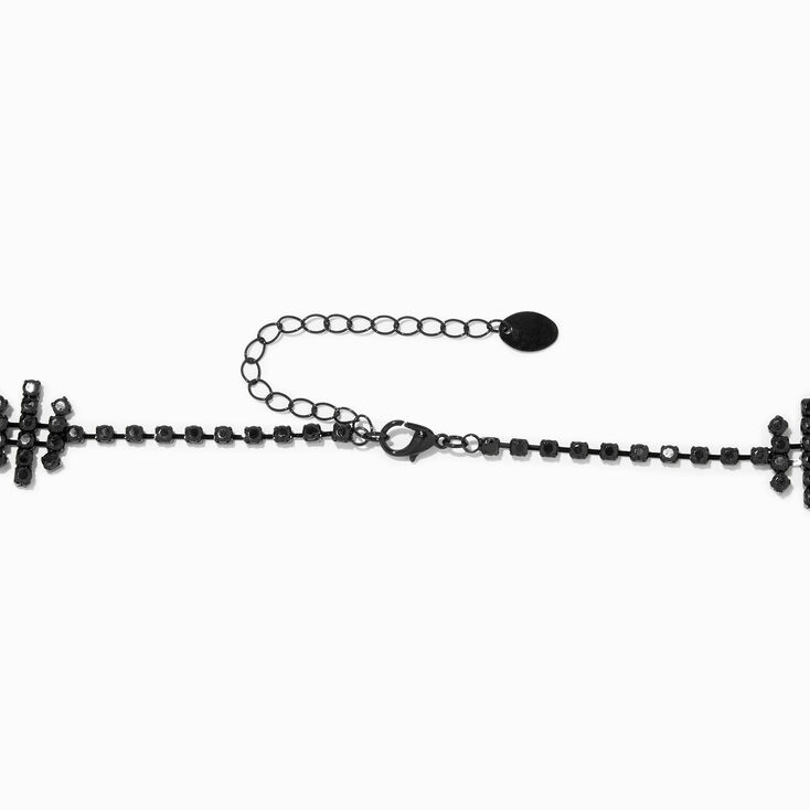 Jet Black Spikey Choker Necklace ,