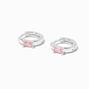 Light Pink Cubic Zirconia 10MM Huggie Hoop Earrings,